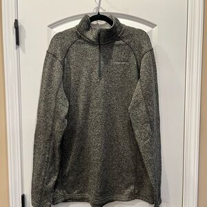 Eddie Bauer Gray Fleece Quarter Zip Jacket Size Large Tall